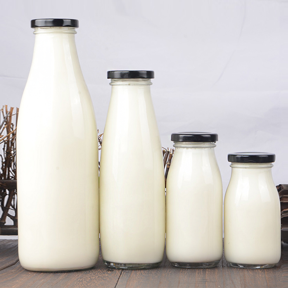 Mosteb Clear Glass Milk Bottles With Twist Lid - Buy 1 liter glass milk ...
